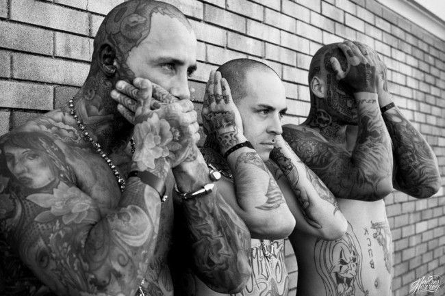 Vintage Coded Tattoo Photography  Russian Criminal Tattoo Police Files